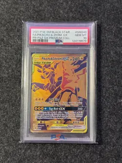 PSA 10 GEM MINT 💎 Pikachu & Zekrom GX Tag Team - Premium Collection Promo SM248 - Image 1