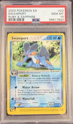 2003 Pokemon EX Ruby & Sapphire 23 Swampert PSA 10 Gem Mint - Image 1