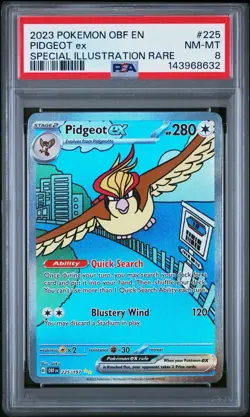 PSA 8 Mint Pokemon Obsidian Flames 225/197 Pidgeot Ex Special Illustration Rare - Image 1