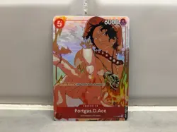 Portgas.D.Ace One Piece CCG P-028 Holo Promo 6000 Power Character Card Mint - Image 1