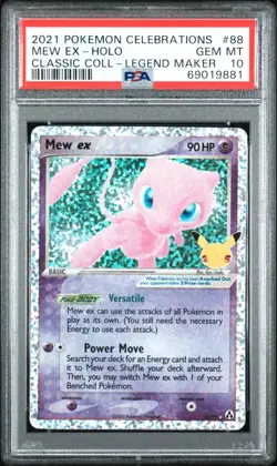 Mew EX PSA 10 2021 Pokemon Celebrations Legend Maker #88 Gem Mint - Image 1