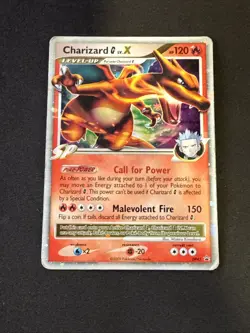 Charizard G LV.X DP45 Diamond and Pearl Holo Black Star Promo Pokemon Card DMG - Image 1