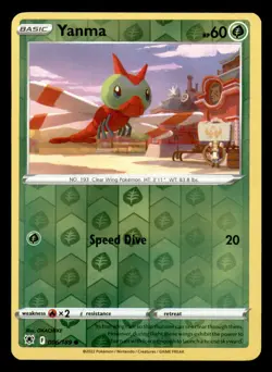 Yanma 006/189 Common Astral Radiance Pokemon Reverse Holo Near Mint - Image 1