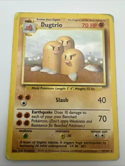 Pokemon Dugtrio 019/102 Base Set Rare Regular 70 HP Slash Earthquake LP - Image 1