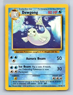 DEWGONG 25/102 UC BASE SET UNLIMITED POKEMON HP - Image 1