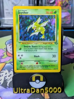 Pokemon TCG Scyther Holo Card 10/64 Jungle Set 1999 Rare Unlimited - Image 1