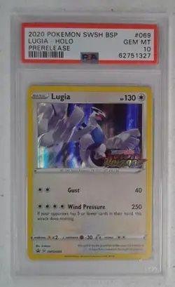 1x V0527: 2020: Lugia: SWSH069: Prerelease: Holo Promo: PSA: 10: GEM MT: 627513 - Image 1