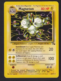 Magneton 26/62 Rare Fossil Pokemon Unlimited MP - Image 1