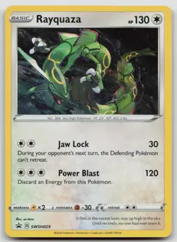 Rayquaza SWSH029 Holo Promo Sword & Shield Promo Pokemon Cosmo Holo NM - Image 1