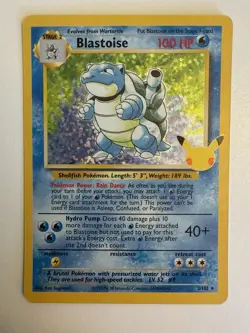 Pokemon TCG Blastoise Celebrations Card 2/102 25th Anniversary Edition LP - Image 1