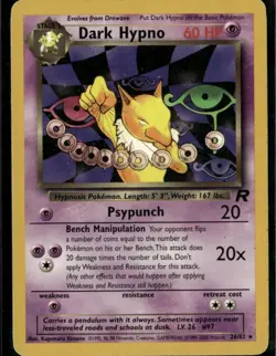 Dark Hypno 26 Rare Team Rocket 26/82 Psychic Unlimited Pokemon Card - Image 1