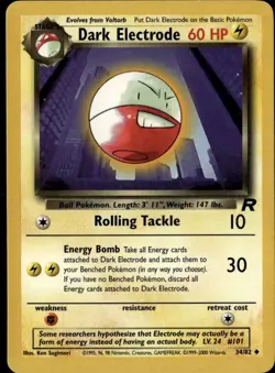 Dark Electrode Uncommon Team Rocket 34/82 Lightning Unlimited Pokemon Card - Image 1