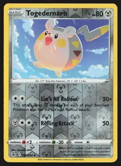 SWSH08: Fusion Strike Togedemaru #187/264 Reverse Holo Pokemon Card - Image 1