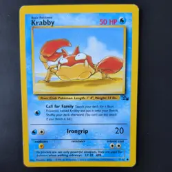 KRABBY 51/62 POKEMON CARD (FOSSIL SET) - Image 1