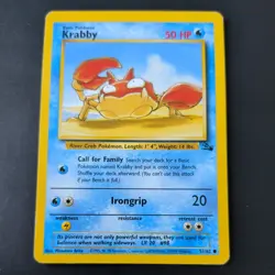 KRABBY 51/62 POKEMON CARD (FOSSIL SET) - Image 2