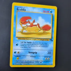 KRABBY 51/62 POKEMON CARD (FOSSIL SET) - Image 3