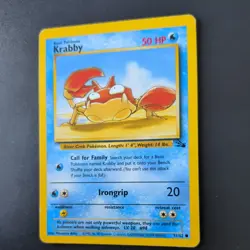 KRABBY 51/62 POKEMON CARD (FOSSIL SET) - Image 4