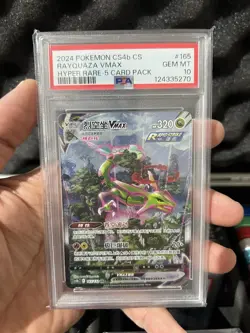 PSA10 2024 POKEMON CS4b CS RAYQUAZA VMAX HYPER RARE-5 CARD #165 - Image 1
