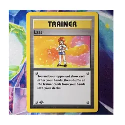 POKEMON TCG LASS 1st EDITION SHADOWLESS RARE TRAINER! 75/102! BASE SET! - Image 1