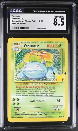 Venusaur 15/102 Celebrations Classic Collection Holo 2021 Pokemon Card - CGC 8.5 - Image 1