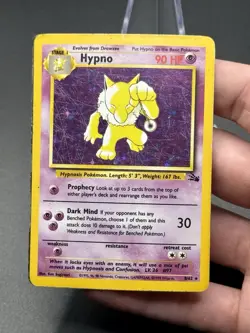 Pokemon TCG Hypno 8/62 Holo Rare Fossil Unlimited Vintage WOTC Damaged - Image 1