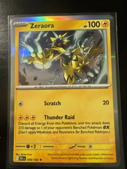 Pokemon TCG Zeraora 078/182 Sv10: Destined Rivals Holo Card Near Mint Condition - Image 1