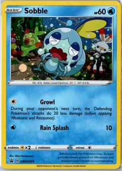 Pokemon Card - Sobble SWSH073 Sword & Shield Promo Cosmo Holo Near Mint - Image 1