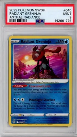 PSA 9 Radiant Greninja Pokemon SWSH Astral Radiance Holo #046 - Image 3