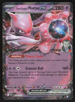 Team Rocket's Mewtwo ex 079/217 Holo Pokemon ME: Ascended Heroes - Image 1