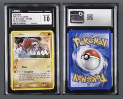 Pokemon Groudon Reverse Holo Stamped EX Emerald #14 2005 CGC 10 GM Pop 10 PSA 15 - Image 3
