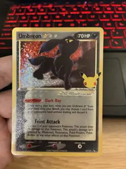 Pokemon TCG Umbreon Gold Star 17/17 Celebrations 25th Anniversary NM - Image 1