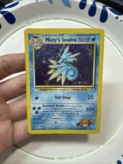 Prerelease Misty's Seadra 9/132 Gym Heroes Holo Rare Vintage Pokemon Card - Image 1