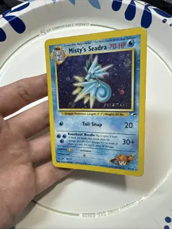 Prerelease Misty's Seadra 9/132 Gym Heroes Holo Rare Vintage Pokemon Card - Image 3