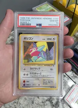 1998 Pokemon Japanese Vending Series 1 Porygon #137 PSA 10 Gem Mint - Image 1