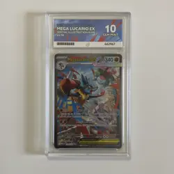 Pokemon Mega Lucario EX 179/132 SIR Mega Evolution ACE 10 PERFECT SUBGRADES - Image 1