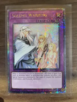 Yugioh! 1x Solemn Warning RA02-EN078 Quarter Century Secret Rare 1st Ed NM - Image 1