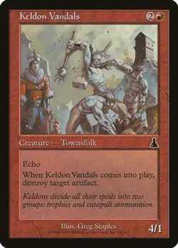 Keldon Vandals -Foil Medium Play MTG Urza's Destiny - Image 1