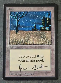 MTG Magic - Beta Plains - Altered and Signed by original artist Jesper Myrfors - Image 1