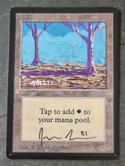 MTG Magic - Beta Plains - Altered and Signed by original artist Jesper Myrfors - Image 1