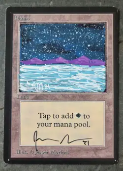 MTG Magic - Beta Plains - Altered and Signed by original artist Jesper Myrfors - Image 1