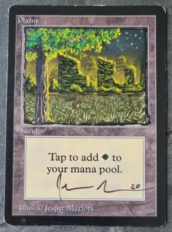 MTG Magic - Beta Plains - Altered and Signed by original artist Jesper Myrfors - Image 1