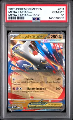 2025 POKEMON MEP EN-ME BLACK STAR PROMO MEGA LATIAS EX BOX MEGA LATIAS EX PSA 10 - Image 1