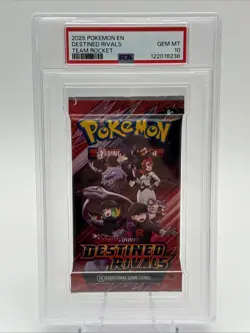 Pokemon Destined Rivals Team Rocket Art Sealed Booster Pack PSA 10 Gem Mint - Image 1