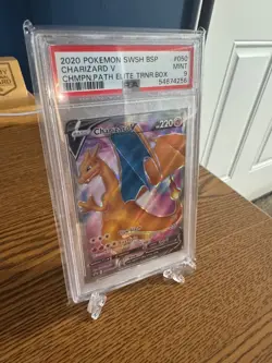 POKEMON TCG CHARIZARD V SWSH050 SWORD AND SHIELD PROMO PSA 9 - Image 1