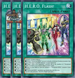 Yugioh! 3x H.E.R.O. Flash! BLZD-EN068 Common 1st Ed NM - Image 1