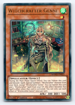 Witchcrafter Genni - MAMA-EN023 - Ultra Rare - 1st Edition - Yugioh - Image 1