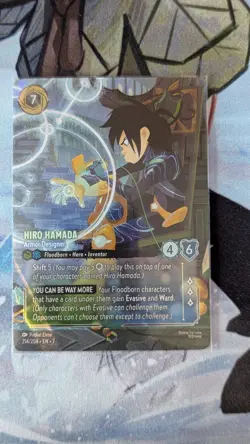 Disney's Lorcana Hiro Hamada Full Art Holo 214/204 Enchanted Archazias Island - Image 1