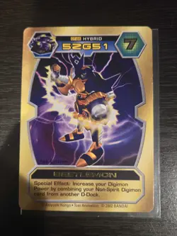 Digimon D-Tector Card Game 1st Edition Beetlemon DT-68 Gold Text - Image 1