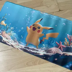 Pikachu Rubber Playmat Play Mat For Tcg Trading Card Game Pokemon Mouse Pad - Image 1