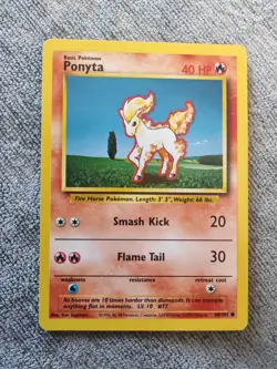 Pokemon Card Trading Card Game Base Set No. #60/102 Ponyta English TCG WOTC LP - Image 1